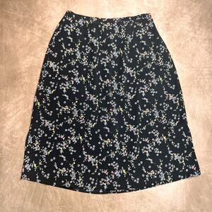 Vintage 90s Bentley Plus Floral Maxi Skirt Black Multicolor WhimsigothGrunge